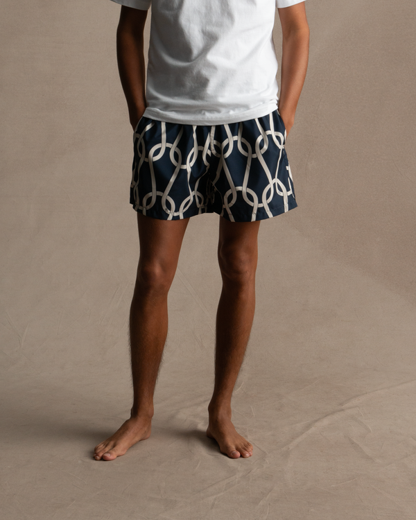 p. johnson Chainmail Swim Short - Navy