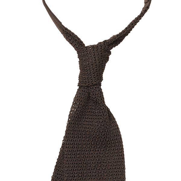 P. Johnson Chocolate Silk Knit Tie