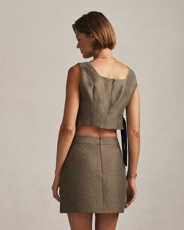 P. Johnson Colette Tie Top - Moss