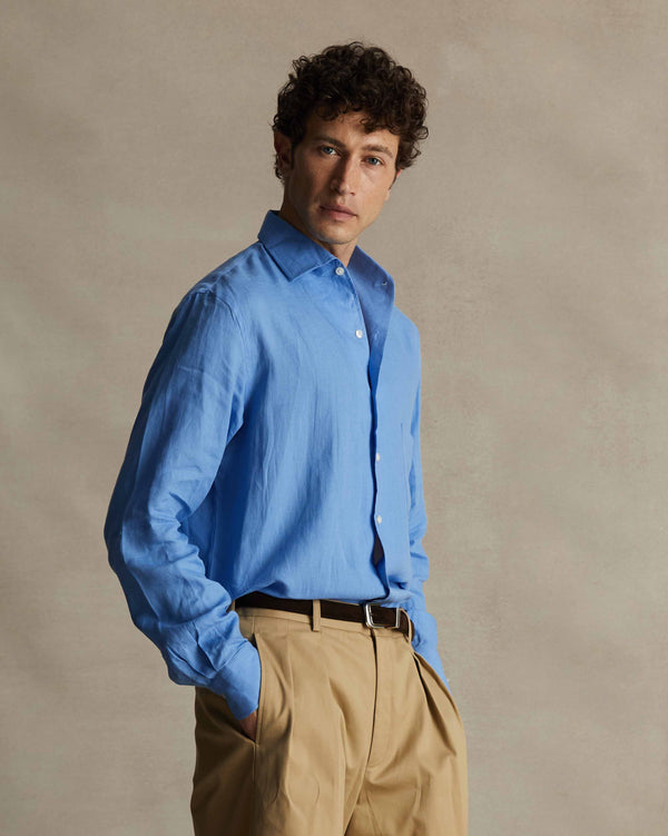 P. Johnson Cornflower Summer Linen Shirt