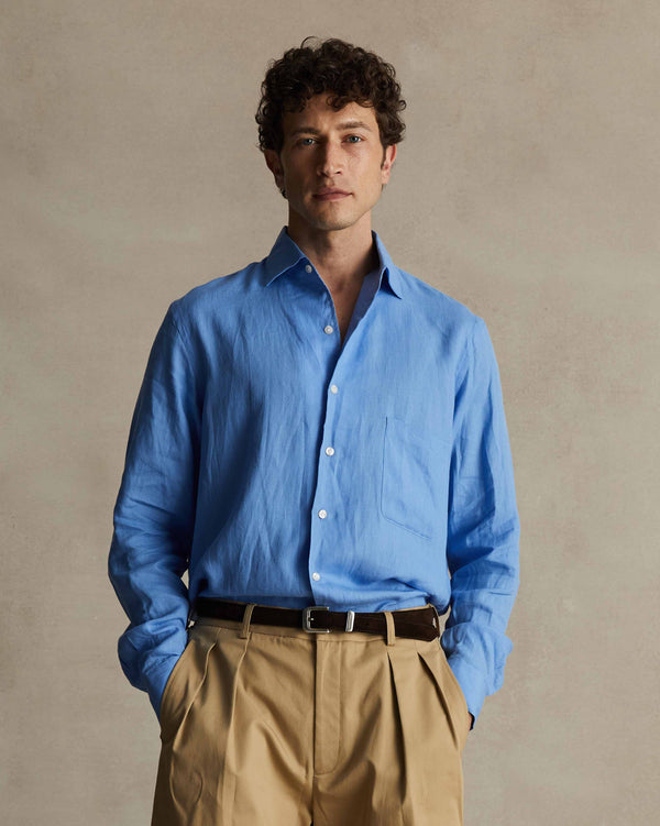 p. johnson Cornflower Summer Linen Shirt
