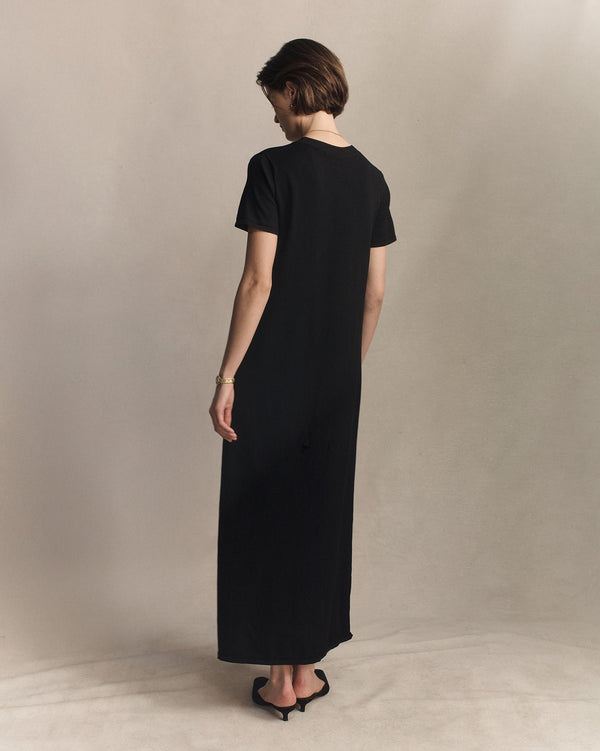 P. Johnson Crepe Knit Tee Dress - Black