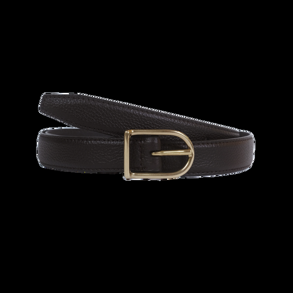 p. johnson D Buckle Belt - Chocolate Pebble Leather