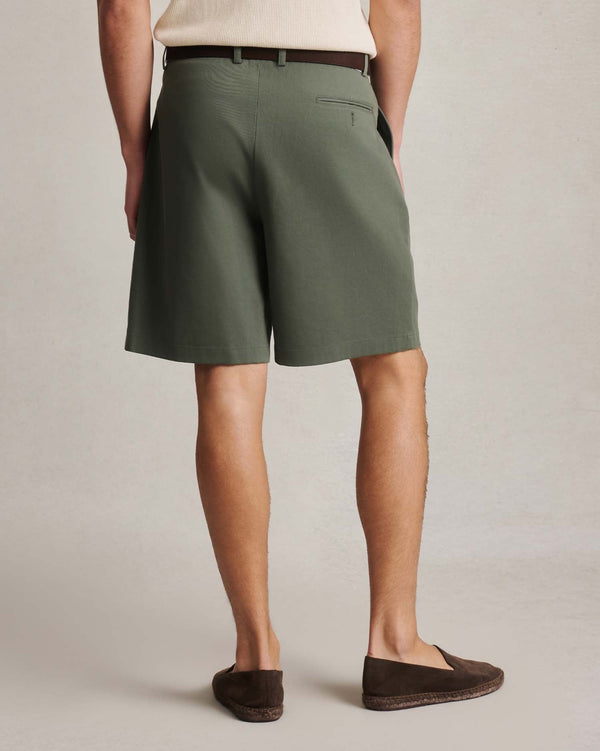 P. Johnson Double Pleated Chino Shorts - Sage Green