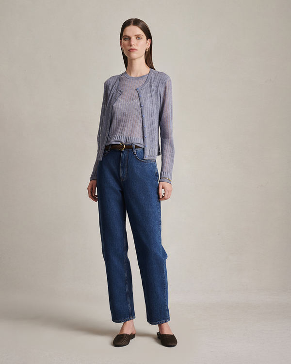 P. Johnson Edie Cardigan - Flores Blue