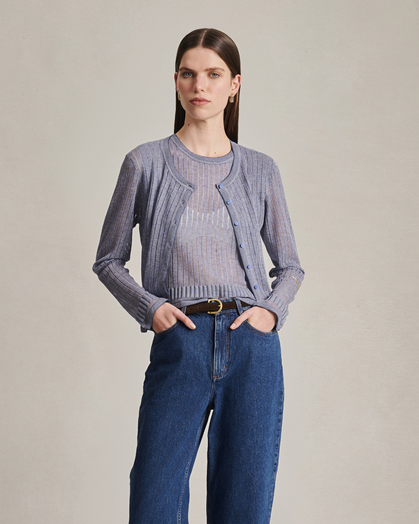 p. johnson Edie Cardigan - Flores Blue