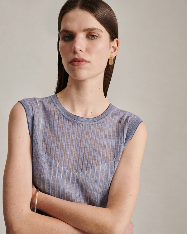 P. Johnson Edie Top - Flores Blue