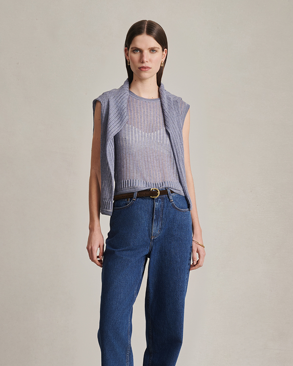 p. johnson Edie Top - Flores Blue