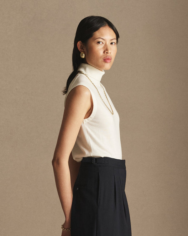 P. Johnson Essie Merino Turtle Neck - Off White