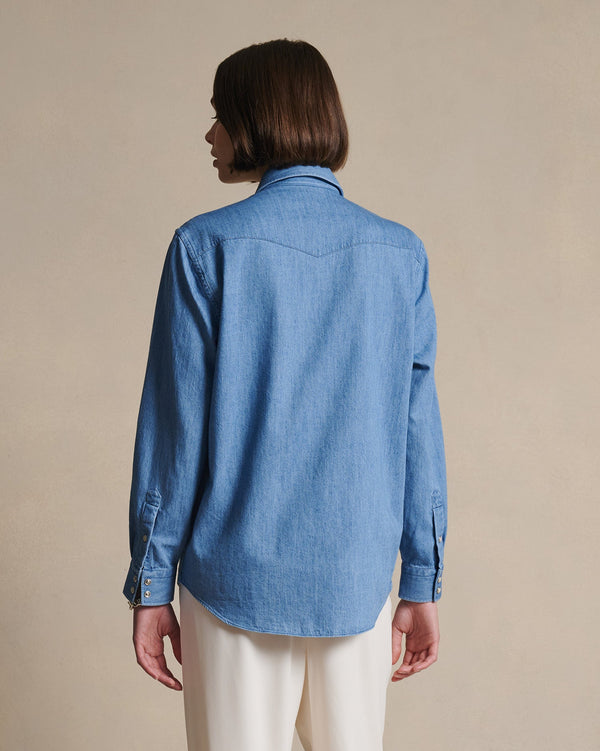 P. Johnson Femme Western Shirt - Light Denim