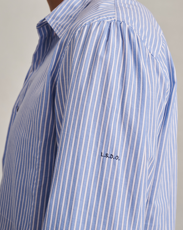 P. Johnson Fine Twill Popover - Blue & White Stripe