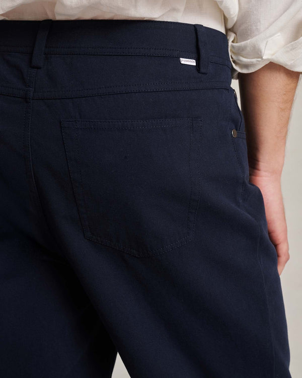P. Johnson Five Pocket Canvas Trouser - Navy