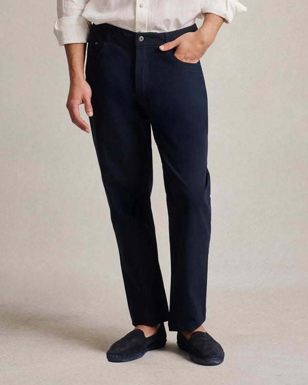 p. johnson Five Pocket Canvas Trouser - Navy