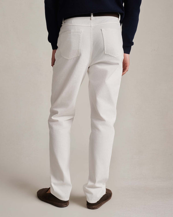 P. Johnson Five Pocket Canvas Trouser - White