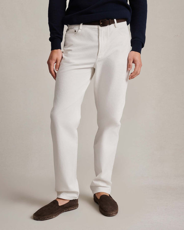 p. johnson Five Pocket Canvas Trouser - White