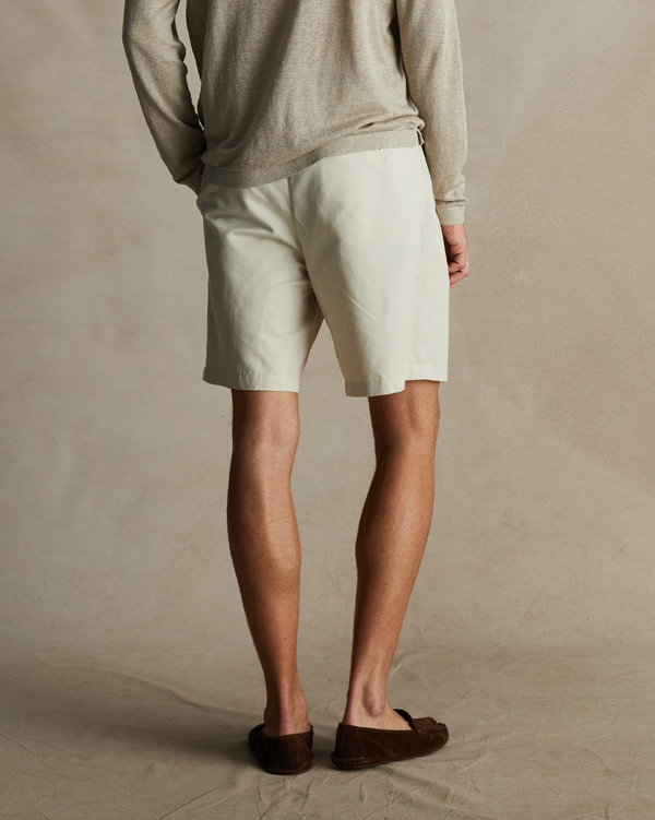 P. Johnson Flat Front Chino Shorts - Beige