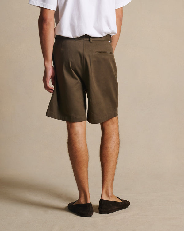 P. Johnson Flat Front Chino Shorts - Khaki