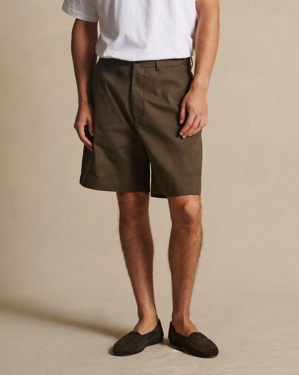 p. johnson Flat Front Chino Shorts - Khaki