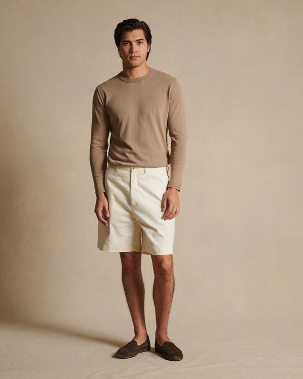 P. Johnson Flat Front Chino Shorts - Off White