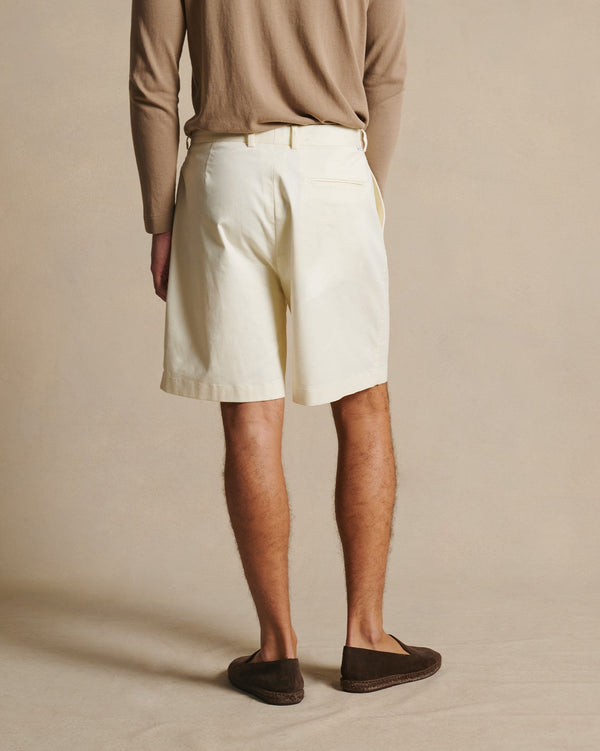 P. Johnson Flat Front Chino Shorts - Off White