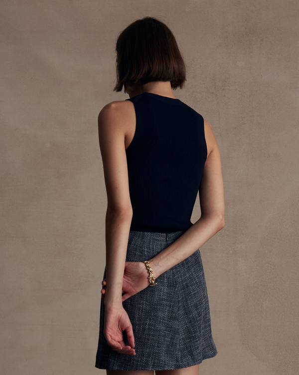 P. Johnson Georgia Rib Knit Tank - Black