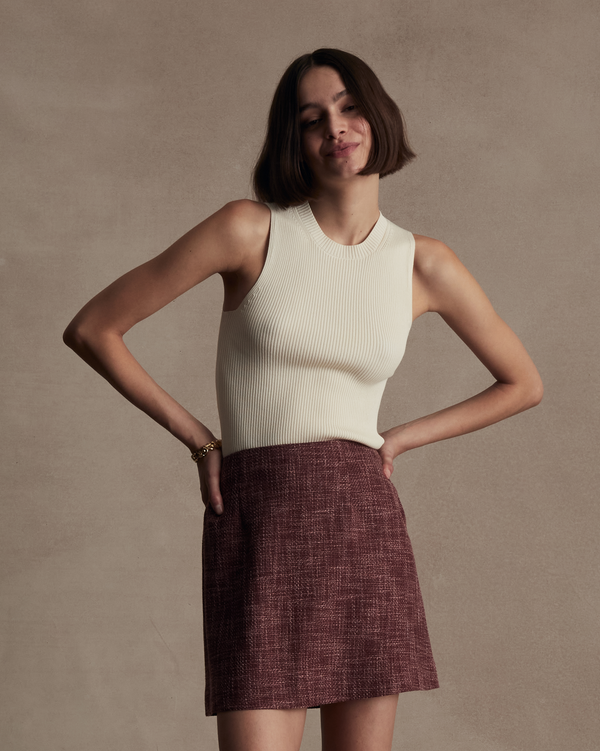 p. johnson Georgia Rib Knit Tank - Off White