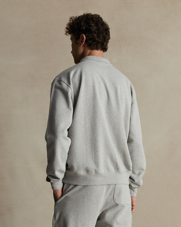 P. Johnson Grey Organic Cotton Polo Sweat