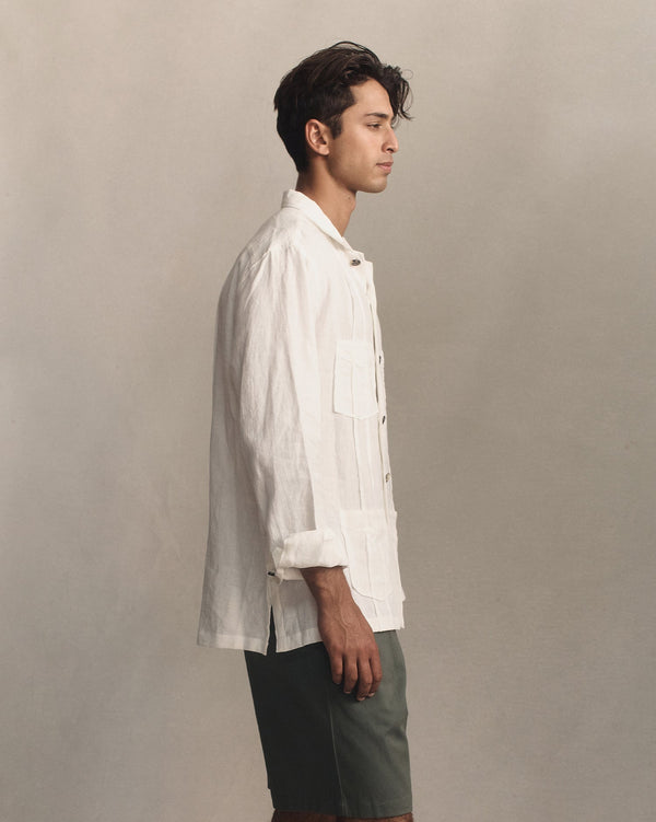 P. Johnson Havana Shirt - White Linen Canvas