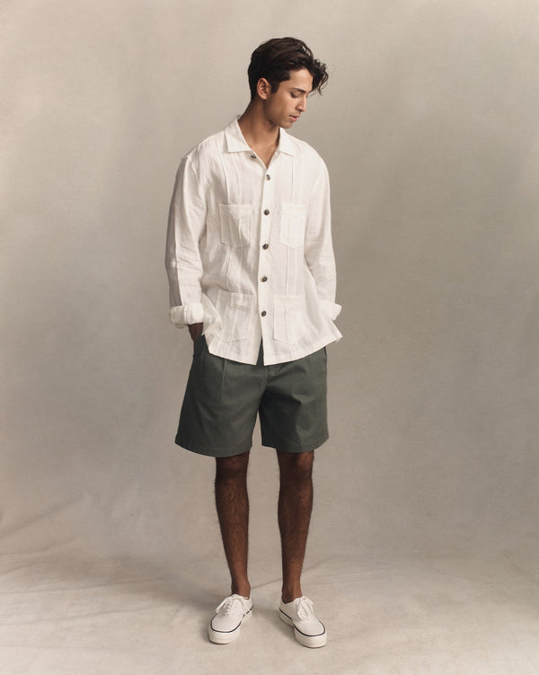 P. Johnson Havana Shirt - White Linen Canvas