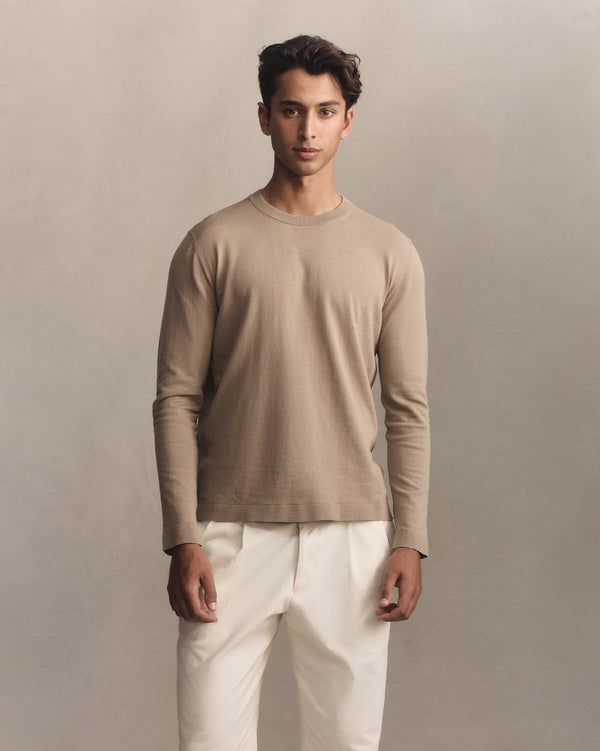 p. johnson Ice Cotton Long Sleeve Top - Taupe