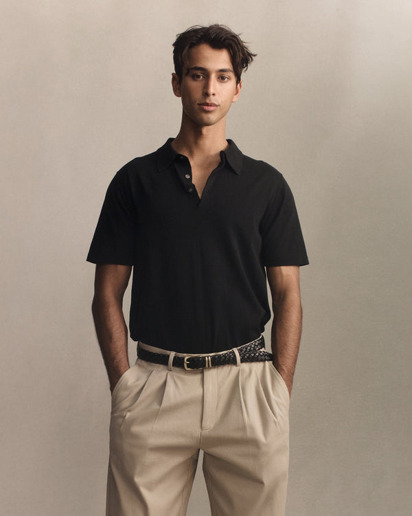 p. johnson Ice Cotton Polo - Black