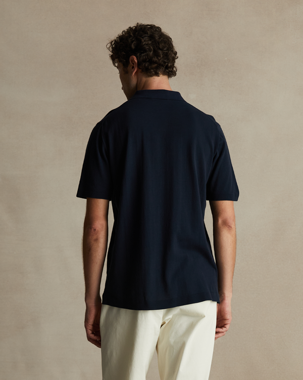 P. Johnson Ice Cotton Polo - Navy