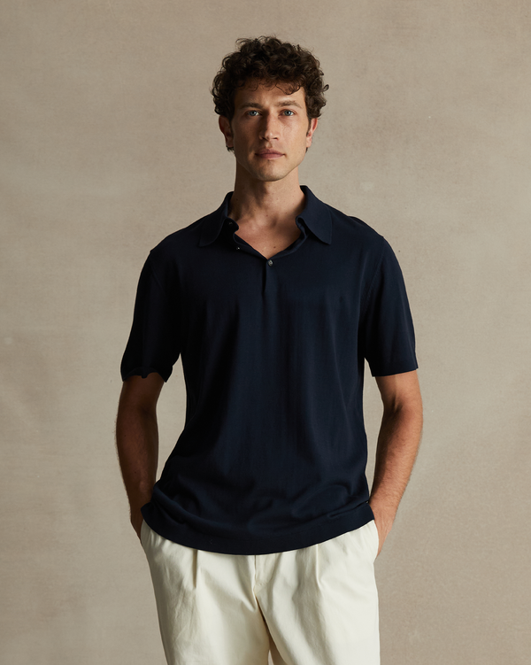 p. johnson Ice Cotton Polo - Navy