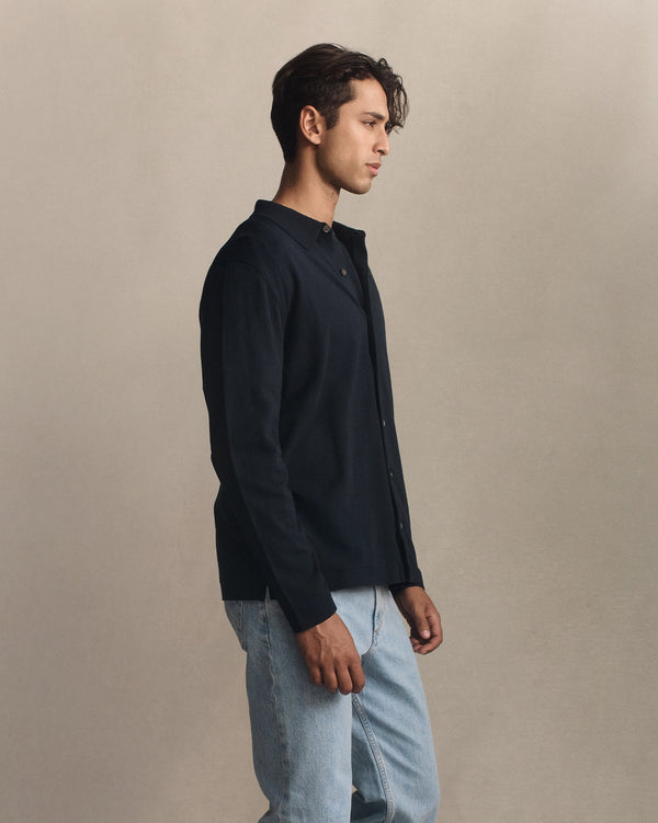 P. Johnson Ice Cotton Shirt - Navy