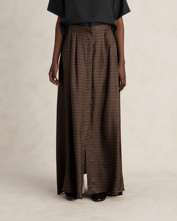 P. Johnson Kahlo Skirt - Chocolate Chainmail Silk