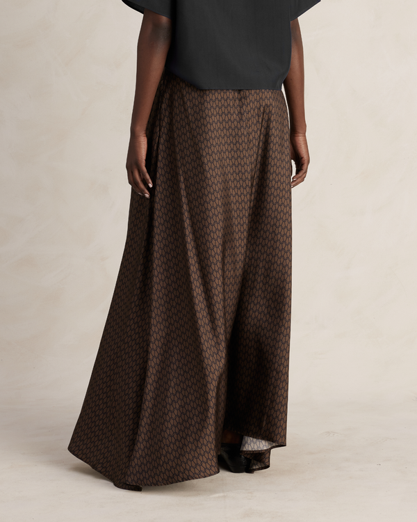 P. Johnson Kahlo Skirt - Chocolate Chainmail Silk