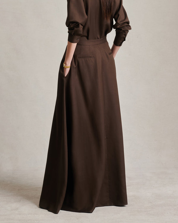 P. Johnson Kahlo Skirt - Chocolate Dupioni