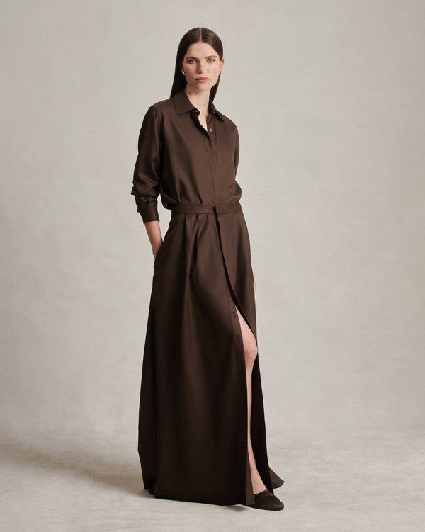 P. Johnson Kahlo Skirt - Chocolate Dupioni