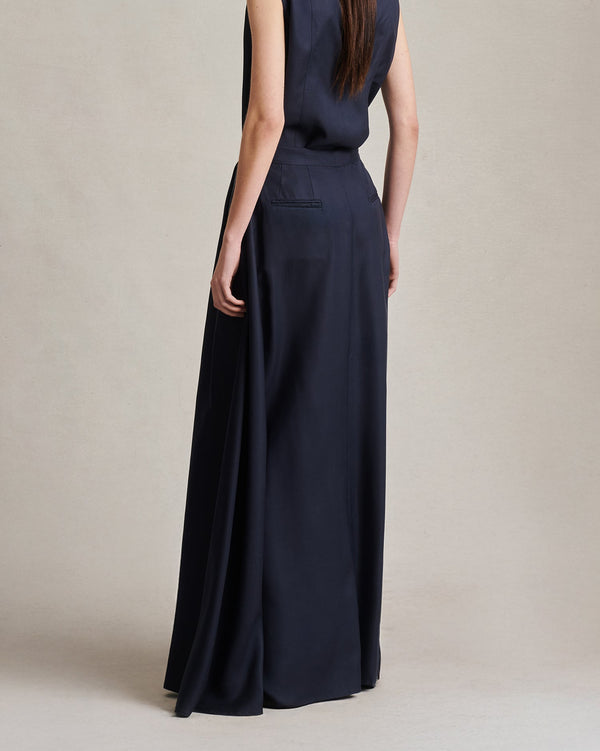 P. Johnson Kahlo Skirt - Navy Dupioni