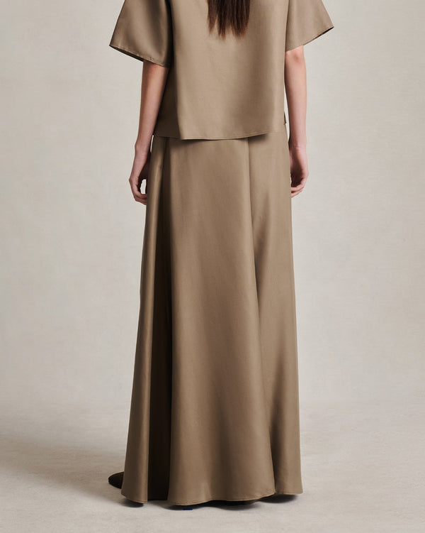 P. Johnson Kahlo Skirt - Taupe Dupioni