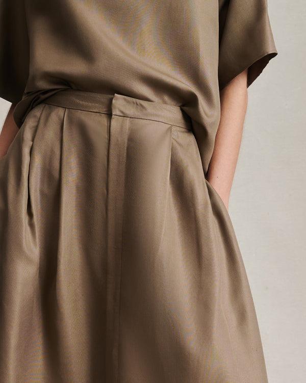 P. Johnson Kahlo Skirt - Taupe Dupioni