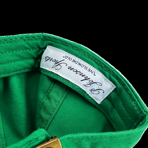P. Johnson Kelly Green Serif Dad Cap