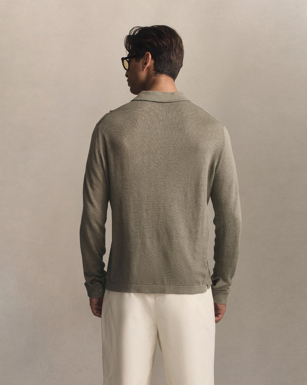 P. Johnson Linen Polo - Moss