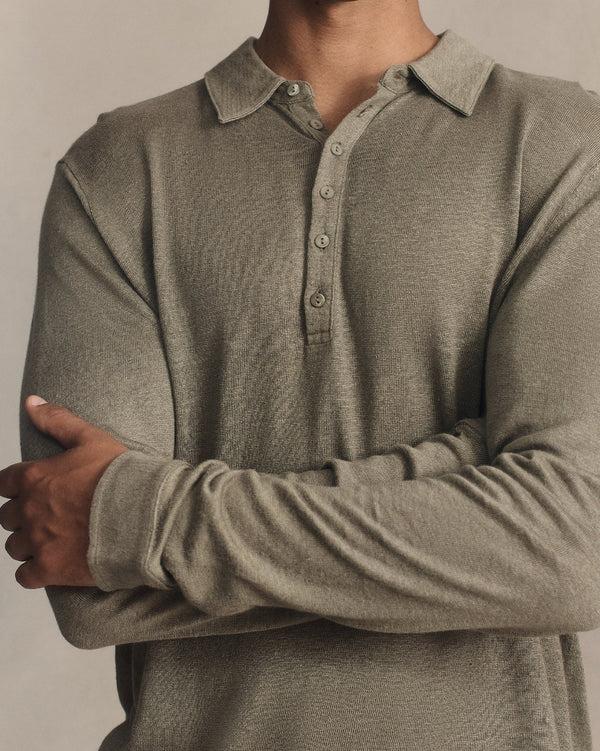 P. Johnson Linen Polo - Moss