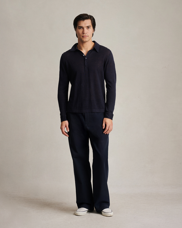 P. Johnson Linen Polo - Navy
