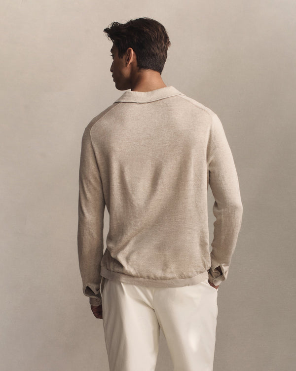 p. Johnson Linen Polo - Taupe
