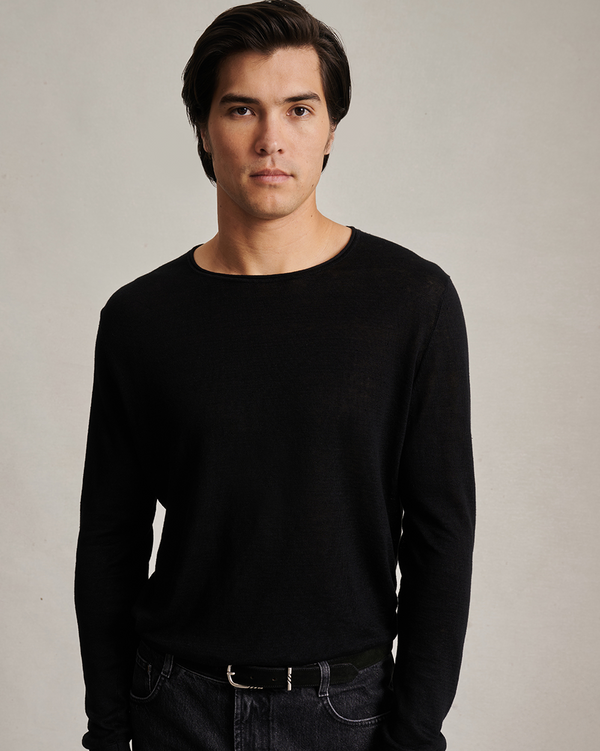 P. Johnson Linen Sweater - Black