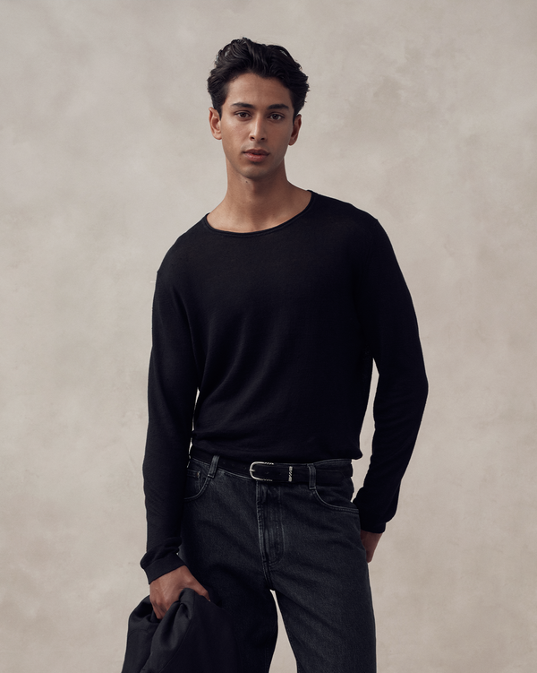 p. johnson Linen Sweater - Black