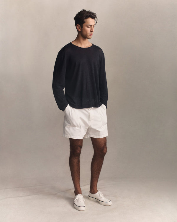 P. Johnson Linen Sweater - Navy