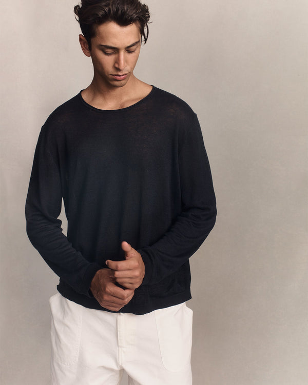 P. Johnson Linen Sweater - Navy